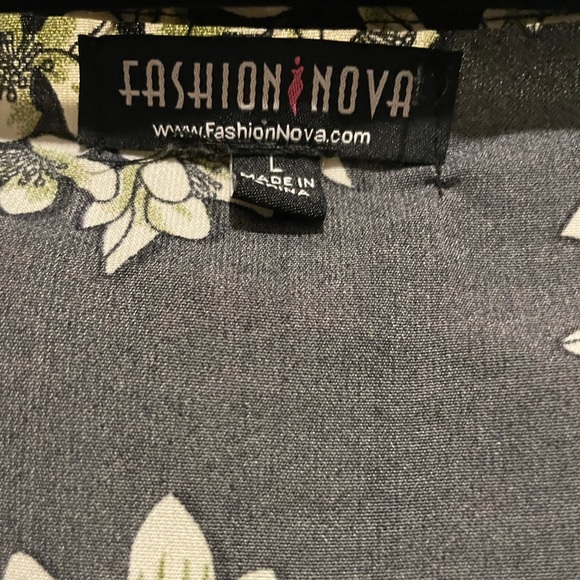 WORN ONCE FashionNova Black Rushed Lantern Sleeve Wrap Blouse - Picture 7 of 11